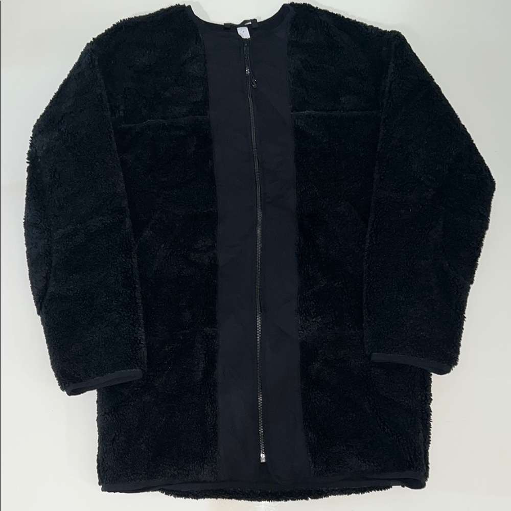 Lululemon Collarless Textured Fleece Full Zip, Black, Size 2